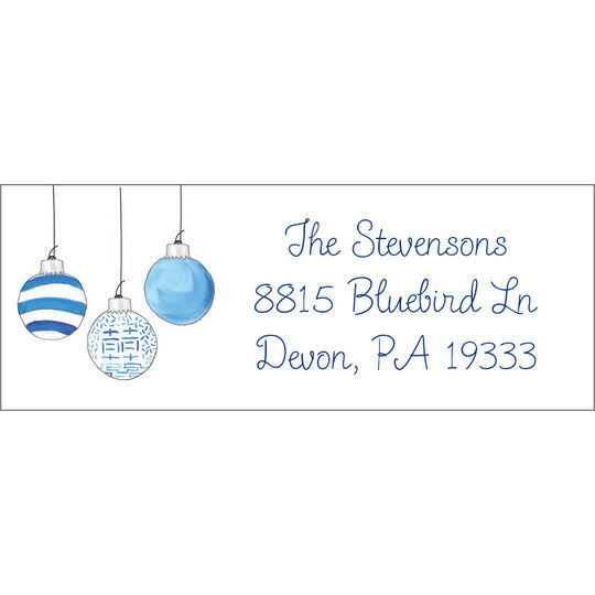 Blue Christmas Return Address Labels
